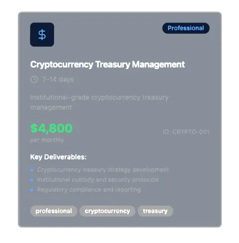 Cryptocurrency Treasury Management