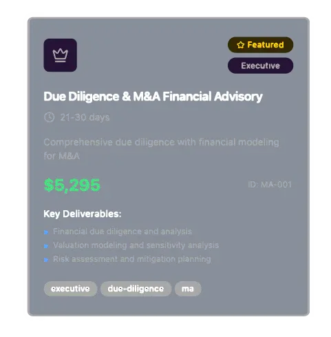 Due Diligence & M&A Financial Advisory
