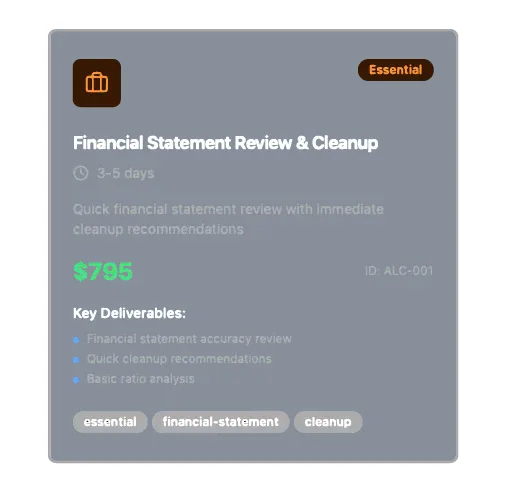 Financial Statement Review & Cleanup