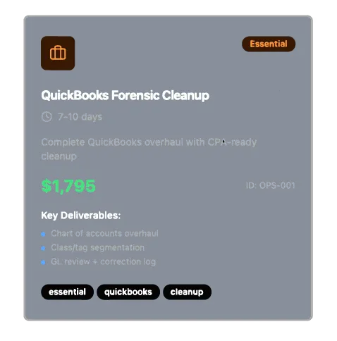 QuickBooks Forensic Cleanup